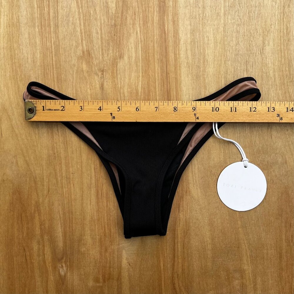 TORI PRAVER MANON BOTTOM Women’s Black Peach Lined Bikini Bottoms sz XS NWT - Picture 5 of 5